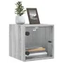 Mesitas noche con puertas vidrio 2 uds gris Sonoma 35x37x35 cm de , Mesitas de noche - Ref: Foro24-836473, Precio: 54,01 €, D...