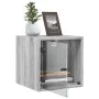 Mesitas noche con puertas vidrio 2 uds gris Sonoma 35x37x35 cm de , Mesitas de noche - Ref: Foro24-836473, Precio: 54,01 €, D...