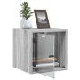 Nachttische mit Glastüren 2 Einheiten grau Sonoma 35x37x35 cm von , Nachttische - Ref: Foro24-836473, Preis: 54,75 €, Rabatt: %