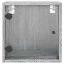 Mesitas noche con puertas vidrio 2 uds gris Sonoma 35x37x35 cm de , Mesitas de noche - Ref: Foro24-836473, Precio: 54,01 €, D...