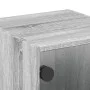 Mesitas noche con puertas vidrio 2 uds gris Sonoma 35x37x35 cm de , Mesitas de noche - Ref: Foro24-836473, Precio: 54,01 €, D...