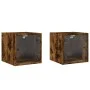 Glass door nightstands 2 pcs smoked oak 35x37x35 cm by , Nightstands - Ref: Foro24-836471, Price: 50,59 €, Discount: %