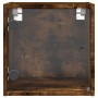 Mesitas noche puertas de vidrio 2 uds roble ahumado 35x37x35 cm de , Mesitas de noche - Ref: Foro24-836471, Precio: 51,18 €, ...