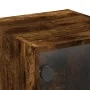 Nachttische mit Glastür, 2 Stück, geräucherte Eiche, 35 x 37 x 35 cm von , Nachttische - Ref: Foro24-836471, Preis: 50,59 €, ...