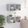 Wall furniture glass doors 2 units gray Sonoma 68.5x37x35 cm by , Lockers and storage cabinets - Ref: Foro24-836508, Price: 9...