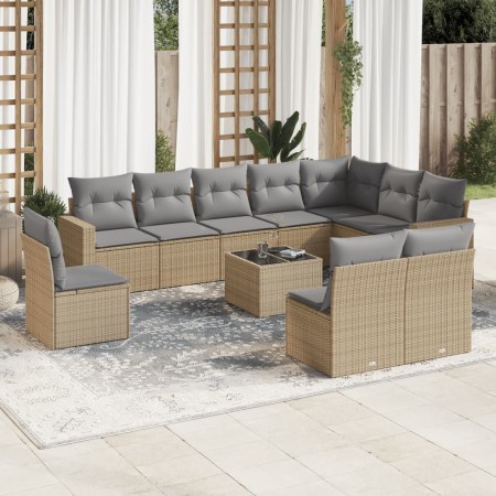 11-piece garden sofa set with beige synthetic rattan cushions by , Modular outdoor sofas - Ref: Foro24-3251456, Price: 699,00...