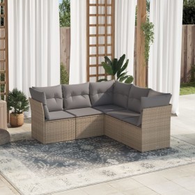 Garden sofa set with cushions 5 pieces beige synthetic rattan by , Garden sets - Ref: Foro24-3249458, Price: 350,17 €, Discou...