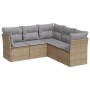 Garden sofa set with cushions 5 pieces beige synthetic rattan by , Garden sets - Ref: Foro24-3249458, Price: 350,17 €, Discou...