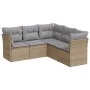Gartensofa-Set mit Kissen, 5-teilig, beiges synthetisches Rattan von , Gartensets - Ref: Foro24-3249458, Preis: 344,55 €, Rab...