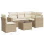 Gartensofa-Set mit Kissen, 6-teilig, beiges synthetisches Rattan von , Gartensets - Ref: Foro24-3218968, Preis: 404,24 €, Rab...