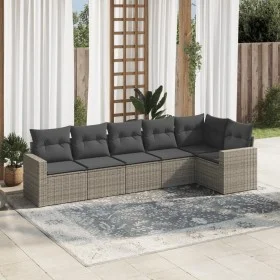 6-teiliges Gartenmöbel-Set und graue synthetische Rattankissen von , Gartensets - Ref: Foro24-3218980, Preis: 370,55 €, Rabat...