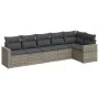 6-teiliges Gartenmöbel-Set und graue synthetische Rattankissen von , Gartensets - Ref: Foro24-3218980, Preis: 370,55 €, Rabat...