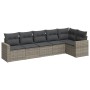 6-teiliges Gartenmöbel-Set und graue synthetische Rattankissen von , Gartensets - Ref: Foro24-3218980, Preis: 369,95 €, Rabat...