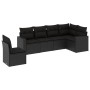 6-teiliges Gartensofa-Set und schwarze synthetische Rattankissen von , Gartensets - Ref: Foro24-3219015, Preis: 398,38 €, Rab...