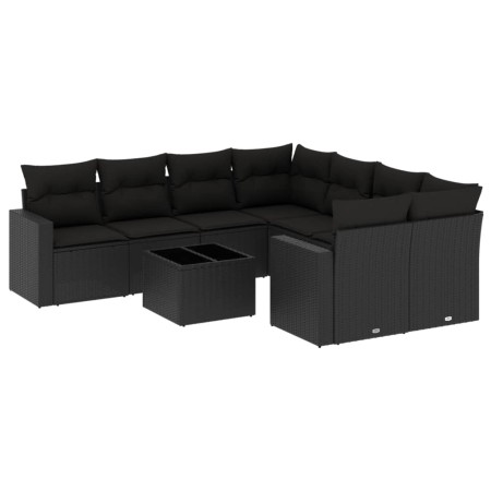 8-piece garden sofa set and black synthetic rattan cushions by , Modular outdoor sofas - Ref: Foro24-3251092, Price: 610,24 €...