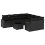 8-piece garden sofa set and black synthetic rattan cushions by , Modular outdoor sofas - Ref: Foro24-3251092, Price: 610,24 €...