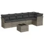 7-teiliges Gartensofa-Set mit grauen PE-Rattan-Kissen von , Gartensets - Ref: Foro24-3217670, Preis: 411,48 €, Rabatt: %