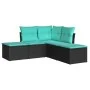 5-piece garden furniture set and black synthetic rattan cushions by , Garden sets - Ref: Foro24-3217716, Price: 260,03 €, Dis...