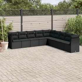 8-teiliges Gartensofa-Set und schwarze synthetische Rattankissen von , Gartensets - Ref: Foro24-3217775, Preis: 598,12 €, Rab...