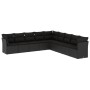 8-teiliges Gartensofa-Set und schwarze synthetische Rattankissen von , Gartensets - Ref: Foro24-3217775, Preis: 569,83 €, Rab...