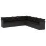 Set de sofás de jardín 8 piezas y cojines ratán sintético negro de , Conjuntos de jardín - Ref: Foro24-3217775, Precio: 593,3...