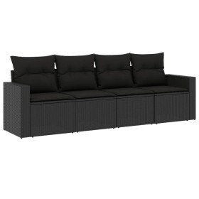 4-piece garden sofa set with black synthetic rattan cushions by , Modular outdoor sofas - Ref: Foro24-3251012, Price: 294,11 ...