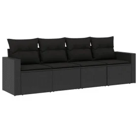 4-piece garden sofa set with black synthetic rattan cushions by , Modular outdoor sofas - Ref: Foro24-3251012, Price: 290,75 ...