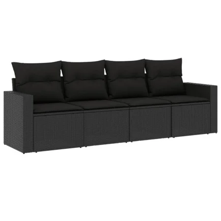 4-piece garden sofa set with black synthetic rattan cushions by , Modular outdoor sofas - Ref: Foro24-3251012, Price: 290,75 ...