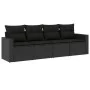 4-piece garden sofa set with black synthetic rattan cushions by , Modular outdoor sofas - Ref: Foro24-3251012, Price: 290,75 ...