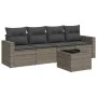 Garden sofa set with cushions 5 pieces gray synthetic rattan by , Modular outdoor sofas - Ref: Foro24-3251027, Price: 310,89 ...