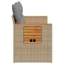 2-seater garden sofa with cushions, beige synthetic rattan by , Outdoor sofas - Ref: Foro24-366098, Price: 166,83 €, Discount: %
