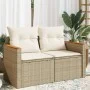 2-Sitzer-Gartensofa mit Kissen, beiges synthetisches Rattan von , Outdoor-Sofas - Ref: Foro24-366066, Preis: 163,86 €, Rabatt: %