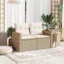 2-Sitzer-Gartensofa mit Kissen, beiges synthetisches Rattan von , Outdoor-Sofas - Ref: Foro24-366066, Preis: 143,78 €, Rabatt: %