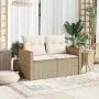 2-Sitzer-Gartensofa mit Kissen, beiges synthetisches Rattan von , Outdoor-Sofas - Ref: Foro24-366066, Preis: 163,86 €, Rabatt: %