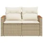 2-Sitzer-Gartensofa mit Kissen, beiges synthetisches Rattan von , Outdoor-Sofas - Ref: Foro24-366066, Preis: 163,86 €, Rabatt: %
