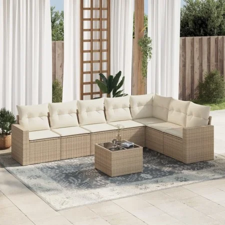 Garden sofa set with beige cushions 8 pcs PE rattan by , Garden sets - Ref: Foro24-3219048, Price: 551,19 €, Discount: %