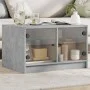 Mesa de centro con puertas de vidrio grs hormigón 68x50x42 cm de , Mesas de centro - Ref: Foro24-836367, Precio: 43,89 €, Des...