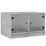 Mesa de centro con puertas de vidrio grs hormigón 68x50x42 cm de , Mesas de centro - Ref: Foro24-836367, Precio: 43,89 €, Des...