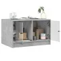 Mesa de centro con puertas de vidrio grs hormigón 68x50x42 cm de , Mesas de centro - Ref: Foro24-836367, Precio: 43,89 €, Des...