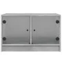Mesa de centro con puertas de vidrio grs hormigón 68x50x42 cm de , Mesas de centro - Ref: Foro24-836367, Precio: 43,89 €, Des...