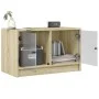 Mueble de TV con puertas de vidrio roble Sonoma 68x37x42 cm de , Muebles TV - Ref: Foro24-836359, Precio: 37,79 €, Descuento: %