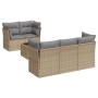 Garden sofa set with cushions 6 pieces beige synthetic rattan by , Garden sets - Ref: Foro24-3249088, Price: 413,59 €, Discou...