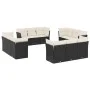 Garden sofa set 12 pieces with black synthetic rattan cushions by , Garden sets - Ref: Foro24-3249165, Price: 830,19 €, Disco...