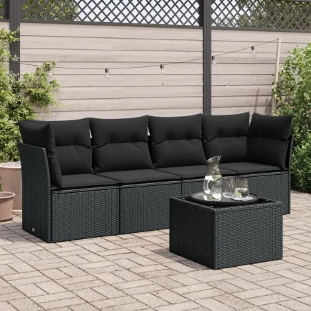5-piece garden furniture set and black synthetic rattan cushions by , Garden sets - Ref: Foro24-3249074, Price: 321,86 €, Dis...