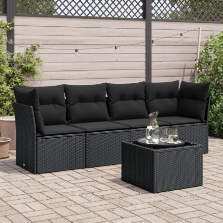 5-teiliges Gartenmöbel-Set und schwarze synthetische Rattankissen von , Gartensets - Ref: Foro24-3249074, Preis: 329,19 €, Ra...