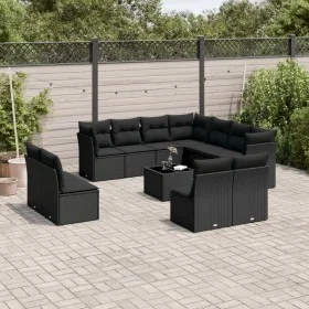 Garden sofa set 12 pieces with black synthetic rattan cushions by , Garden sets - Ref: Foro24-3217825, Price: 721,87 €, Disco...