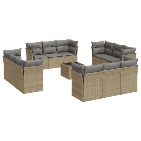 Garden sofa set with cushions 13 pieces beige synthetic rattan by , Garden sets - Ref: Foro24-3249178, Price: 926,38 €, Disco...