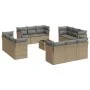Garden sofa set with cushions 13 pieces beige synthetic rattan by , Garden sets - Ref: Foro24-3249178, Price: 927,01 €, Disco...