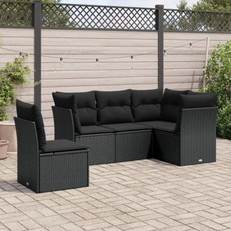 5-teiliges Gartenmöbel-Set und schwarze synthetische Rattankissen von , Gartensets - Ref: Foro24-3249474, Preis: 342,51 €, Ra...