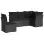 Set de muebles de jardín 5 pzas y cojines ratán sintético negro de , Conjuntos de jardín - Ref: Foro24-3249474, Precio: 354,46 €